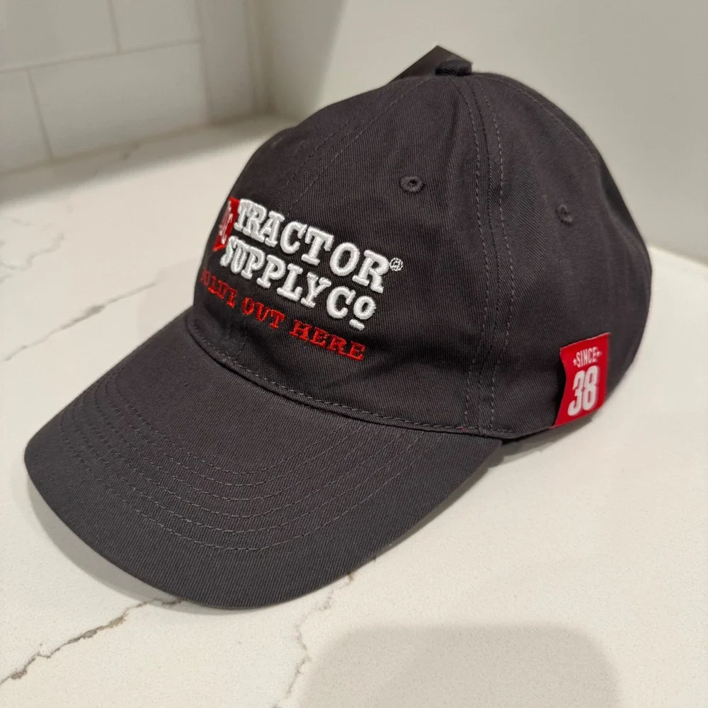 Tractor Supply Co Hat Mens Black Red Embroidered For Life Out Here Baseball Cap